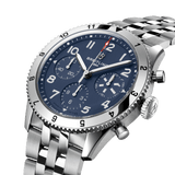 Breitling Avi Chronograph 42 Tribute to Vought F4U Corsair Blue Dial Silver Steel Strap Watch for Men - A233801A1C1A1 Buy Now By Breitling