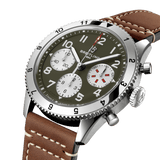 Breitling Avi Chronograph 42 Curtiss Warhawk Green Dial Brown Leather Strap Watch for Men - A233802A1L1X1 Buy Now By Breitling