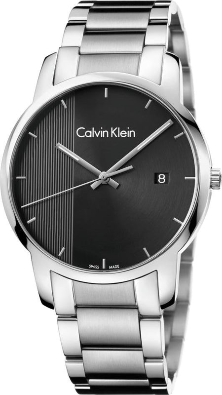 Calvin Klein City Chronograph Black Dial Silver Steel Strap Watch for Men - K2G2G14Y Buy Now By Calvin Klein