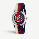Gucci G Timeless Quartz White Red Blue Dial Multicolored NATO Strap Watch For Men - YA1264059 Buy Now By Gucci