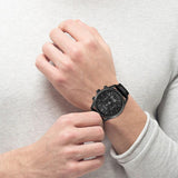 Hugo Boss Blackout Chronograph Black Dial Black Leather Strap Watch For Men - HB1512567 Buy Now By Hugo Boss