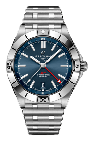 Breitling Chronomat GMT 40 Blue Dial Silver Steel Strap Watch for Men - A32398101C1A1 Buy Now By Breitling