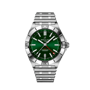 Breitling Chronomat GMT 40 Green Dial Silver Steel Strap Watch for Men - A32398101L1A1 Buy Now By Breitling