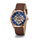 Guess Tailor Analog Blue Dial Brown Leather Strap Watch for Men - GW0389G3 Buy Now By Guess