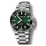 Oris Aquis Date Green Dial Silver Steel Strap Watch for Men - 0173377304157-0782405PEB Buy Now By Oris