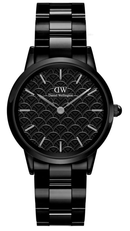 Daniel Wellington Iconic Link Ceramic Black Dial Black Steel Strap Watch For Women - DW00100414 Buy Now By Daniel Wellington