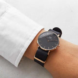 Daniel Wellington Classic Cornwall Black Dial Black NATO Strap Watch For Women - DW00100150 Buy Now By Daniel Wellington