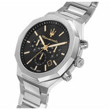 Maserati Stile Chronograph Black Dial Silver Steel Strap Watch For Men - R8873642010 Buy Now By Maserati