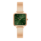 Daniel Wellington Quadro Studio Green Dial Rose Gold Mesh Strap Watch For Women - DW00100520 Buy Now By Daniel Wellington