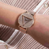 Guess Iconic Diamonds Rose Gold Dial Rose Gold Mesh Bracelet Watch For Women - GW0477L3 Buy Now By Guess