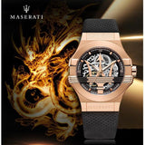 Maserati Potenza Limited Edition Automatic Skeleton Black Dial Black Leather Strap Watch For Men - R8821108025 Buy Now By Maserati