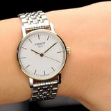 Tissot T Classic Everytime Small White Dial Two Tone Mesh Bracelet Watch For Women - T109.210.22.031.00 Buy Now By Tissot