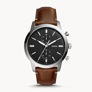 Fossil Townsman Chronograph Black Dial Brown Leather Strap Watch for Men - FS5280 Buy Now By Fossil