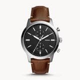 Fossil Townsman Chronograph Black Dial Brown Leather Strap Watch for Men - FS5280 Buy Now By Fossil