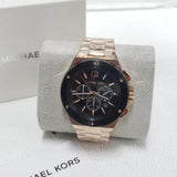Michael Kors Lennox Chronograph Black Dial Rose Gold Steel Strap Watch For Men - MK8940 Buy Now By Michael Kors