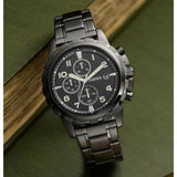 Fossil Dean Chronograph Black Dial Black Steel Strap Watch for Men - FS4721 Buy Now By Fossil