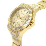 Guess Zeus Diamonds Gold Dial Gold Steel Strap Watch for Men - GW0209G2 Buy Now By Guess