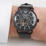 Emporio Armani Aviator Chronograph Black Dial Black Leather Strap Watch For Men - AR60028 Buy Now By Emporio Armani