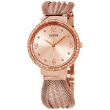 Guess Chiffon Rose Gold Dial Mesh Bracelet Watch For Women - W1083L3 Buy Now By Guess