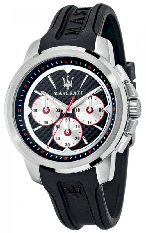 Maserati SFIDA Chronograph Black Silver Dial Black Rubber Strap Watch For Men - R8851123001 Buy Now By Maserati