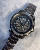 Fossil Bronson Automatic Skeleton Black Dial Grey Steel Strap Watch for Men - ME3218 Buy Now By Fossil