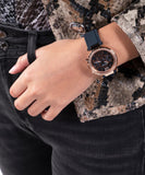 Guess Solistice Diamonds Roe Gold Dial Black Rubber Strap Watch for Women - GW0484L2 Buy Now By Guess