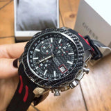 Guess Octane Chronograph Black Dial Two Tone Silicone Strap Watch For Men - W1047G1 Buy Now By Guess