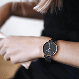 Daniel Wellington Petite Ashfield Black Dial Black Mesh Strap Watch for Women - DW00100307 Buy Now By Daniel Wellington