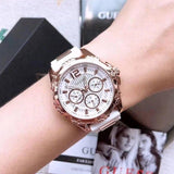 Guess Intrepid White Dial Two Tone Silicone Strap Watch For Women - W0325L6 Buy Now By Guess