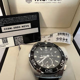 Tag Heuer Carrera Aquaracer Quartz Chronograph Black Dial Black Rubber Strap Watch for Men - CAY111A.FT6041 Buy Now By Tag Heuer