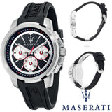Maserati SFIDA Chronograph Black Silver Dial Black Rubber Strap Watch For Men - R8851123001 Buy Now By Maserati