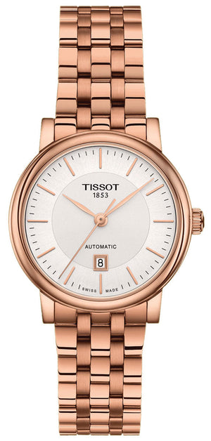 Tissot T Classic Carson Premium White Dial Rose Gold Steel Strap Watch for Women - T122.207.33.031.00 Buy Now By Tissot