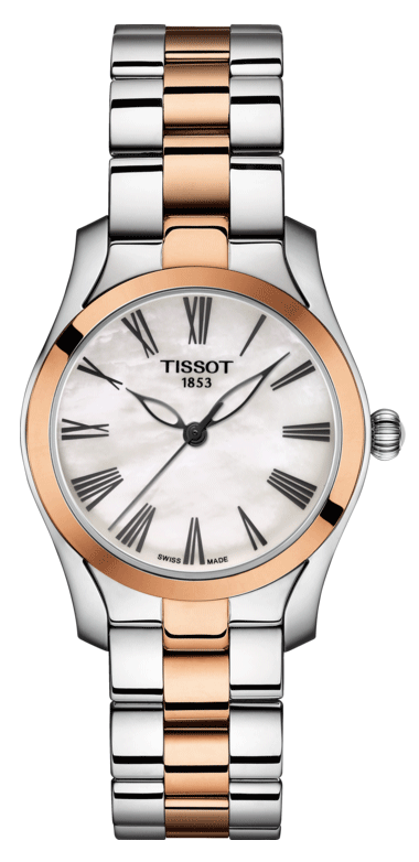 Tissot T Wave Mother of Pearl Dial Two Tone Steel Strap Watch For Women - T112.210.22.113.01 Buy Now By Tissot