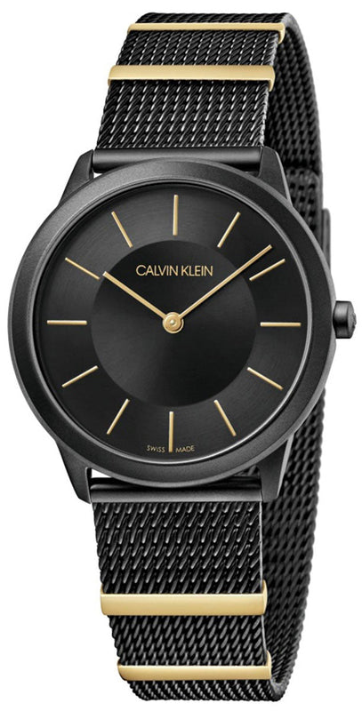 Calvin Klein Minimal Black Dial Black Steel Strap Watch For Men - K3M524Z1 Buy Now By Calvin Klein