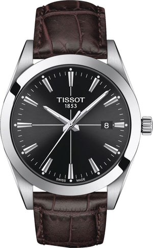 Tissot Gentlemen Black Dial Brown Leather Strap Watch for Men - T127.410.16.051.01 Buy Now By Tissot