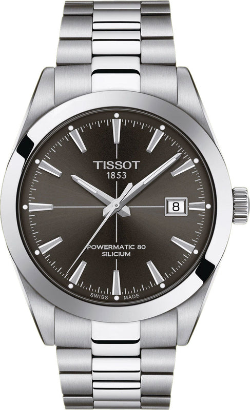 Tissot Gentleman Powermatic 80 Silicium Black Dial Silver Steel Strap Watch For Men - T127.407.11.061.01 Buy Now By Tissot