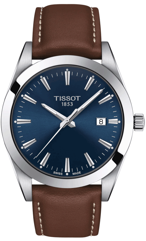 Tissot Gentleman Blue Dial Brown Leather Strap Watch For Men - T127.410.16.041.00 Buy Now By Tissot