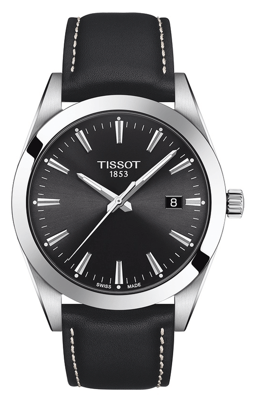 Tissot Gentleman Black Dial Black Leather Strap Watch For Men - T127.410.16.051.00 Buy Now By Tissot