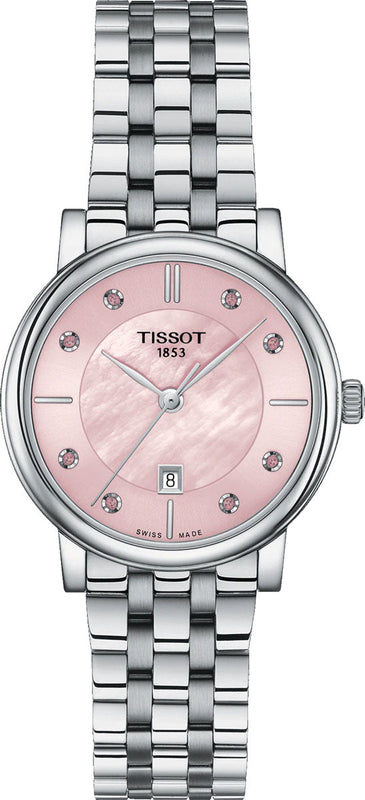 Tissot T Classic Carson Premium Pink Dial Silver Steel Strap Watch for Women - T122.210.11.159.00 Buy Now By Tissot