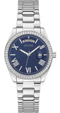 Guess Luna Diamonds Blue Dial Silver Steel Strap Watch for Women - GW0307L1 Buy Now By Guess