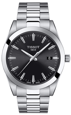 Tissot Gentleman Black Dial Silver Steel Strap Watch For Men - T127.410.11.051.00 Buy Now By Tissot