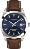 Tissot Gentleman Powermatic 80 Silicium Blue Dial Brown Leather Strap Watch For Men - T127.407.16.041.00 Buy Now By Tissot
