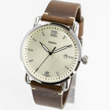 Fossil The Commuter White Dial Brown Leather Strap Watch for Men - FS5275 Buy Now By Fossil