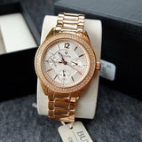 Bulova Crystal Silver Dial Rose Gold Steel Strap Watch for Women - 97N101 Buy Now By Bulova