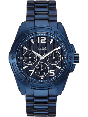 Guess Flagship Chronograph Blue Dial Blue Steel Strap Watch for Men - W0601G2 Buy Now By Guess