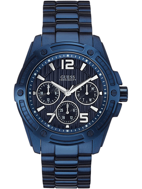 Guess Flagship Chronograph Blue Dial Blue Steel Strap Watch for Men - W0601G2 Buy Now By Guess