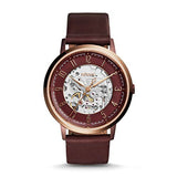 Fossil Vintage Muse Automatic Skeleton Maroon Dial Maroon Leather Strap Watch for Women - ME3137 Buy Now By Fossil