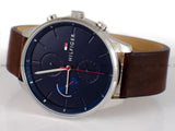 Tommy Hilfiger Chase Chronograph Grey Dial Brown Leather Strap Watch For Men - 1791487 Buy Now By Tommy Hilfiger