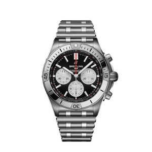 Breitling Chronomat B01 42mm Black Dial Silver Steel Strap Watch for Men - AB0134101B1A1 Buy Now By Breitling
