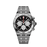 Breitling Chronomat B01 42mm Black Dial Silver Steel Strap Watch for Men - AB0134101B1A1 Buy Now By Breitling